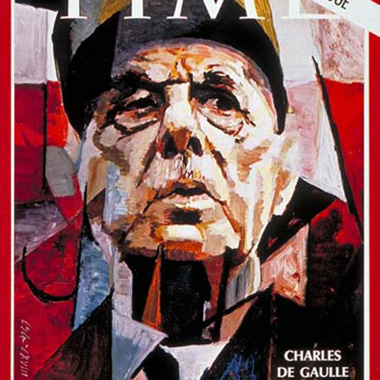 Charles DeGaulle Time Magazine 1968-05 crop | Best of Vintage Cover Art 1900-1970