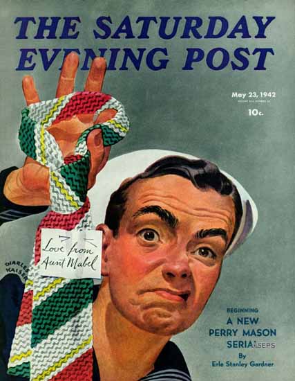 Charles Kaiser Saturday Evening Post Ugly Tie 1942_05_23 | The Saturday Evening Post Graphic Art Covers 1931-1969