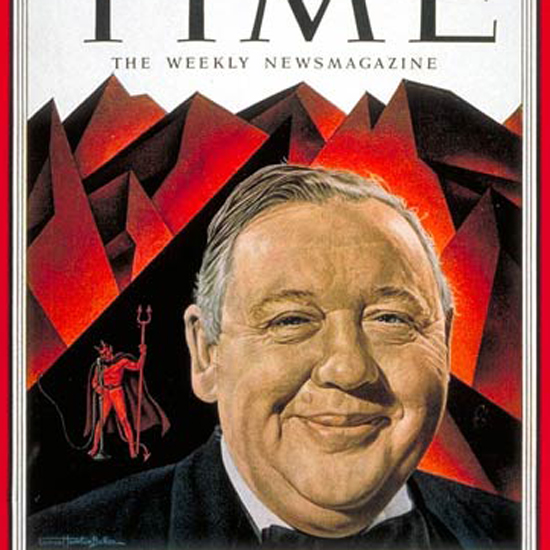Charles Laughton Time Magazine 1952-03 by Ernest Hamlin Baker crop | Best of Vintage Cover Art 1900-1970