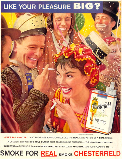 Chesterfield Cigarettes Fancy-Dress Ball 1957 | Vintage Ad and Cover Art 1891-1970