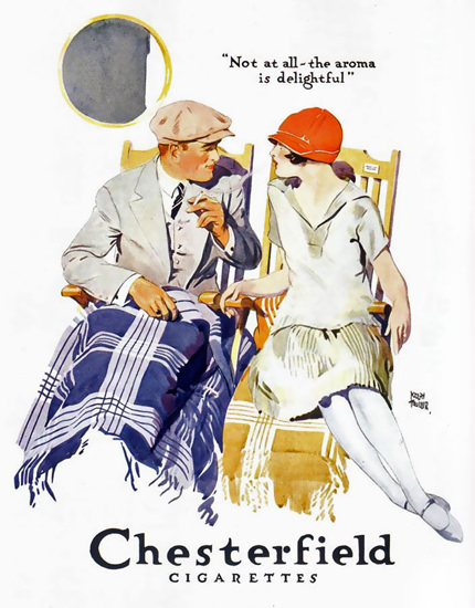 Chesterfield Flirt On Deck Cigarettes 1926 | Sex Appeal Vintage Ads and Covers 1891-1970