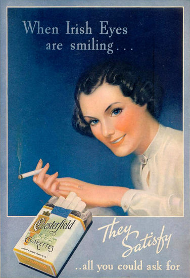 Chesterfield When Irish Eyes Are Smiling 1936 | Vintage Ad and Cover Art 1891-1970