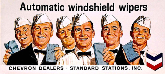 Chevron Gas Automatic Windshield Wipers | Sex Appeal Vintage Ads and Covers 1891-1970