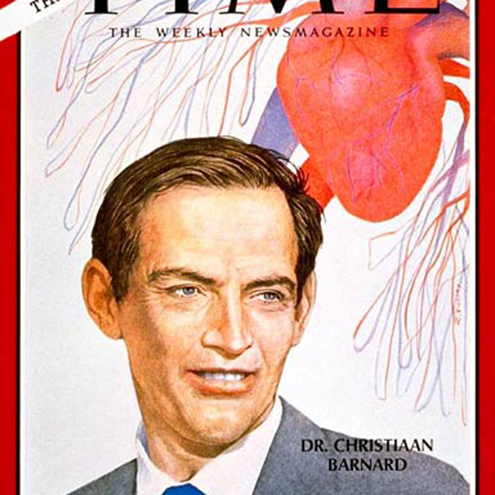 Christiaan Barnard Time Magazine 1967-12 crop | Best of Vintage Cover Art 1900-1970