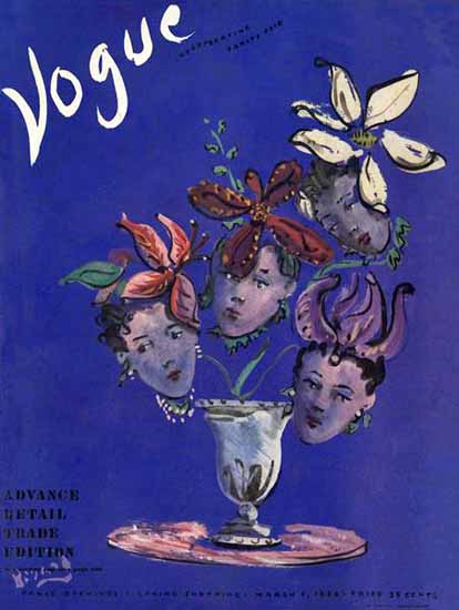 Christian Berard Vogue Cover 1938-03-01 Copyright | Vogue Magazine Graphic Art Covers 1902-1958