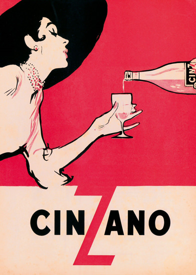 Cinzano Black Hat | Sex Appeal Vintage Ads and Covers 1891-1970