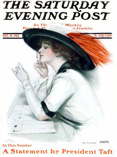 Clarence F Underwood Artist Saturday Evening Post 1912_10_19 | The Saturday Evening Post Graphic Art Covers 1892-1930