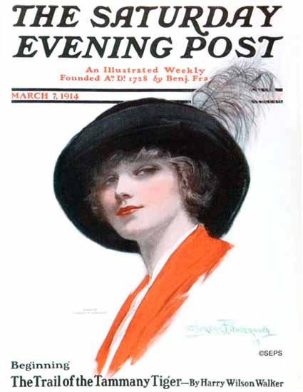 Clarence F Underwood Artist Saturday Evening Post 1914_03_07 | The Saturday Evening Post Graphic Art Covers 1892-1930