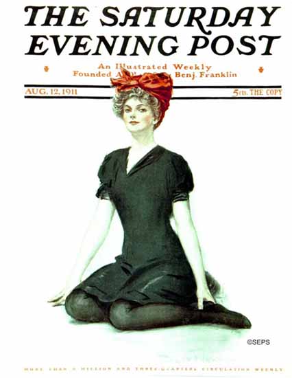 Clarence F Underwood Cover Artist Saturday Evening Post 1911_08_12 | The Saturday Evening Post Graphic Art Covers 1892-1930