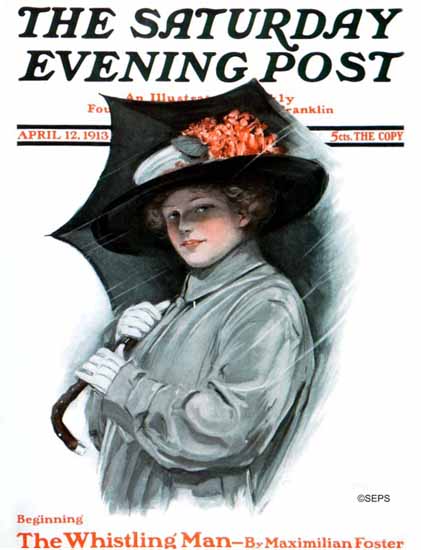 Clarence F Underwood Cover Artist Saturday Evening Post 1913_04_12 | The Saturday Evening Post Graphic Art Covers 1892-1930