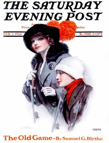 Clarence F Underwood Cover Artist Saturday Evening Post 1914_02_07 | The Saturday Evening Post Graphic Art Covers 1892-1930