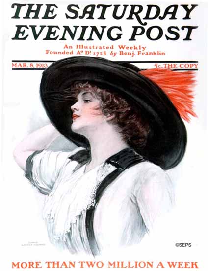 Clarence F Underwood Saturday Evening Post 1913_03_08 | The Saturday Evening Post Graphic Art Covers 1892-1930