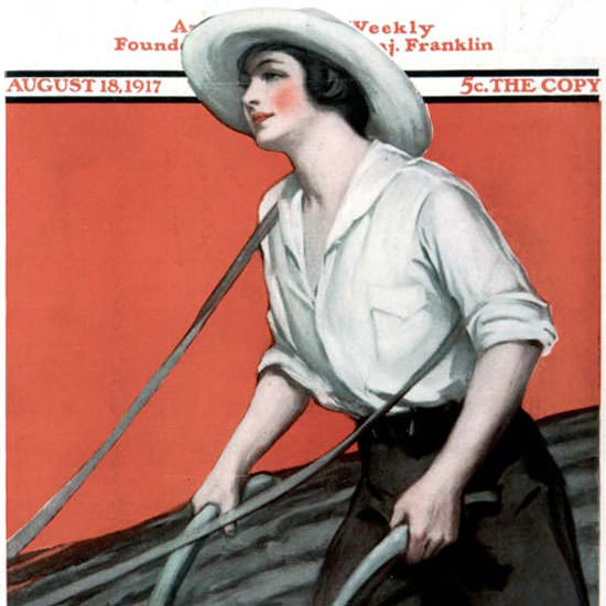Clarence F Underwood Saturday Evening Post 1917_08_18 Copyright crop | Best of 1891-1919 Ad and Cover Art