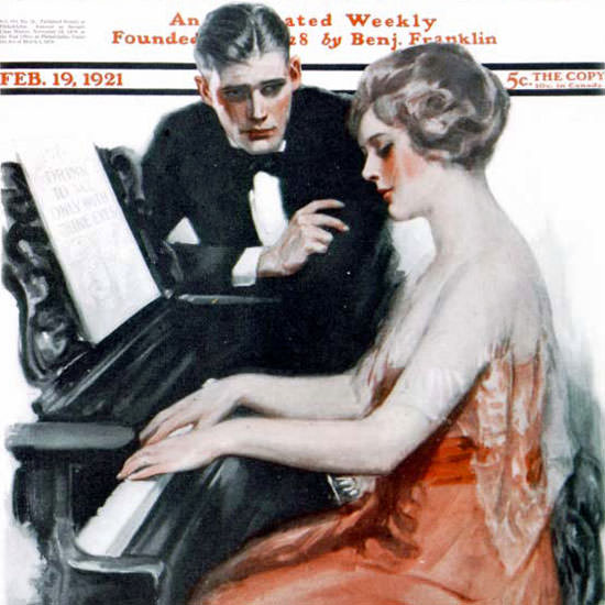 Clarence F Underwood Saturday Evening Post 1921_02_19 Copyright crop | Best of Vintage Cover Art 1900-1970