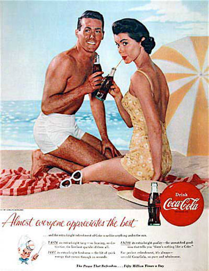 Coca-Cola Almost Everyone 1955 | Sex Appeal Vintage Ads and Covers 1891-1970