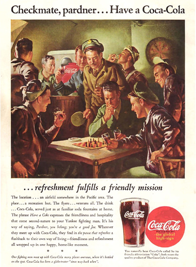Coca-Cola Checkmate Pardner Have A Coke 1945 | Vintage Ad and Cover Art 1891-1970
