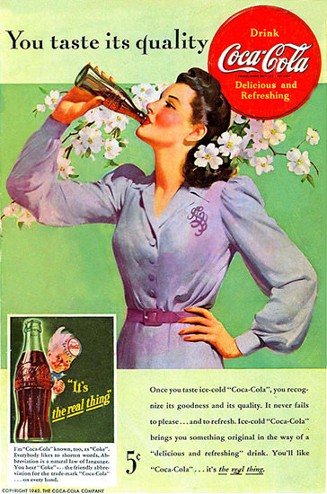 Coca-Cola Coke Girl Spring Real Thing Cherry Blossom 1942 | Vintage Ad and Cover Art 1891-1970