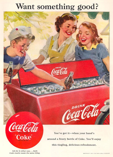 Coca-Cola Coke Icebox 1951 | Vintage Ad and Cover Art 1891-1970