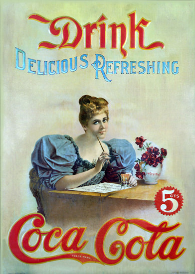 Coca-Cola Delicious Refreshing Lady 1895 Hilda Clark | Vintage Ad and Cover Art 1891-1970