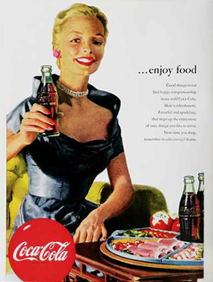 Coca-Cola Enjoy Food 1950s | Sex Appeal Vintage Ads and Covers 1891-1970