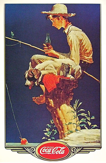 Coca-Cola Fishing Boy And Dog Coke, Mad Men Art