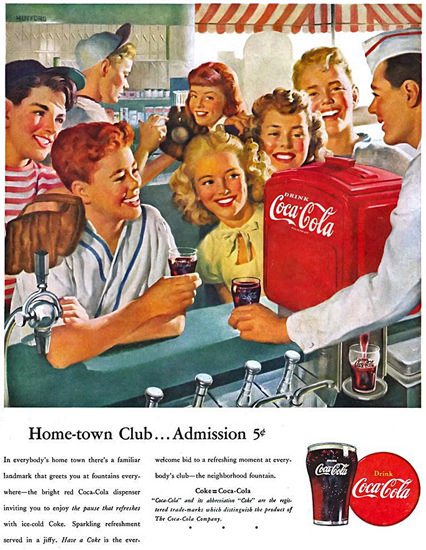 Coca-Cola Home-Town Club Kids Coke | Vintage Ad and Cover Art 1891-1970