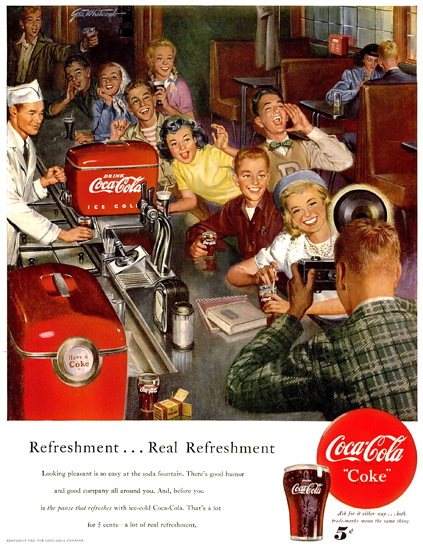Coca-Cola Photographer Coke 1950 | Vintage Ad and Cover Art 1891-1970