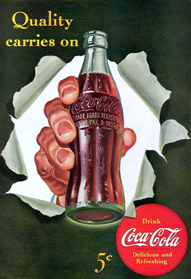 Coca-Cola Quality Carries On Coke | Vintage Ad and Cover Art 1891-1970