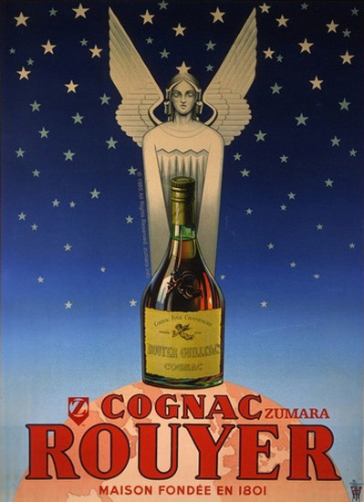 Cognac Rouyer Fondee En 1801 Angel | Vintage Ad and Cover Art 1891-1970