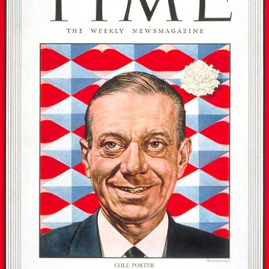Cole Porter Time Magazine 1949-01 by Boris Chaliapin crop | Best of Vintage Cover Art 1900-1970