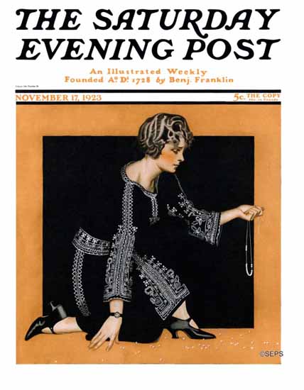 Coles Phillips Cover Artist Saturday Evening Post 1923_11_17 C | 200 Coles Phillips Magazine Covers and Ads 1908-1927