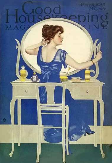 Coles Phillips Good Housekeeping March 1915 Fadeaway Girl Copyright C | 200 Coles Phillips Magazine Covers and Ads 1908-1927