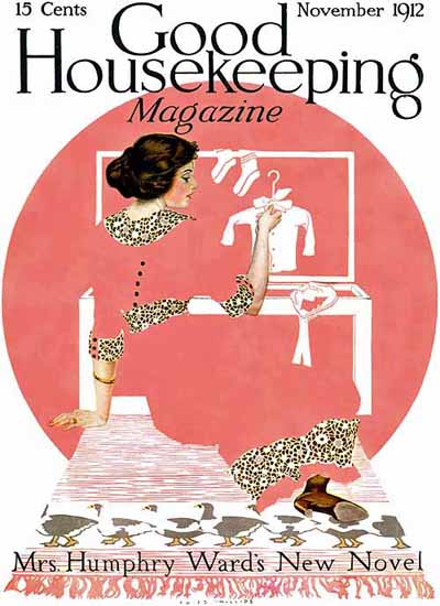Coles Phillips Good Housekeeping Nov 1912 Fadeaway Girl Copyright C | 200 Coles Phillips Magazine Covers and Ads 1908-1927