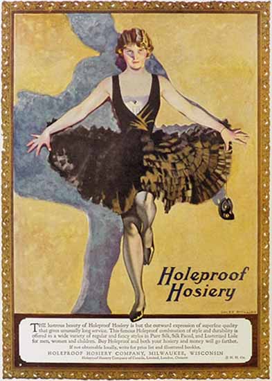Coles Phillips Holeproof Hosiery Lustrous Beauty 1923 C | 200 Coles Phillips Magazine Covers and Ads 1908-1927