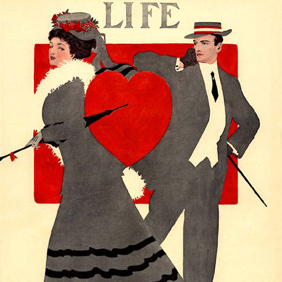 Coles Phillips Life Humor Magazine 1908-02-20 Copyright crop | Best of Vintage Cover Art 1900-1970