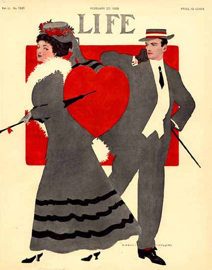 Coles Phillips Life Humor Magazine 1908-02-20 Copyright | Life Magazine Graphic Art Covers 1891-1936