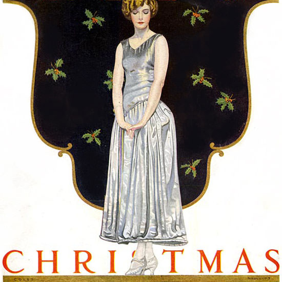 Coles Phillips Life Magazine A Lady in Waiting 1923-12-06 Copyright crop | Best of Vintage Cover Art 1900-1970