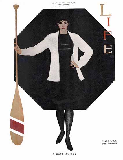 Coles Phillips Life Magazine A Safe Guide 1911-07-27 Copyright | LIFE 1891-1936 Coles Phillips Life Magazine A Safe Guide 1911-07-27 Copyright | Life Magazine Graphic Art Covers 1891-1936