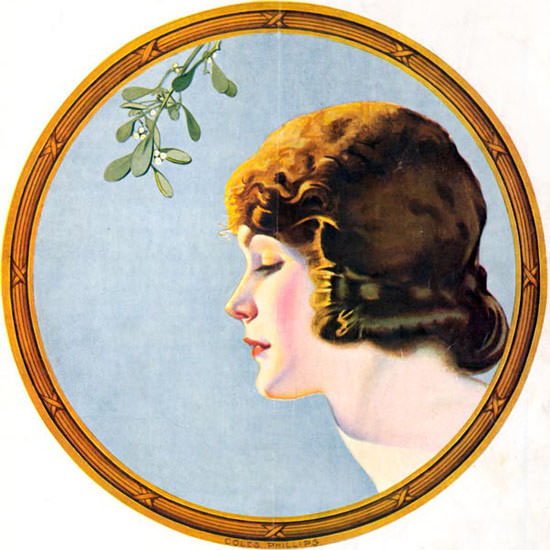 Coles Phillips Life Magazine Christmas Eve 1920-12-23 Copyright crop | Best of Vintage Cover Art 1900-1970
