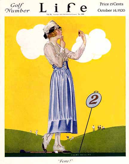 Coles Phillips Life Magazine Fore 1920-10-14 Copyright C | 200 Coles Phillips Magazine Covers and Ads 1908-1927