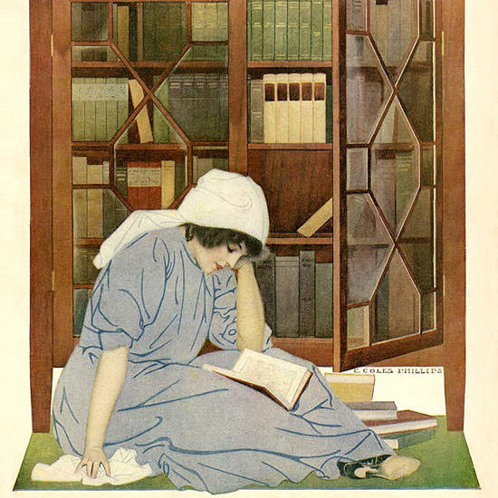 Coles Phillips Life Magazine Lurre of Books 1911-06-08 Copyright crop | Best of 1891-1919 Ad and Cover Art