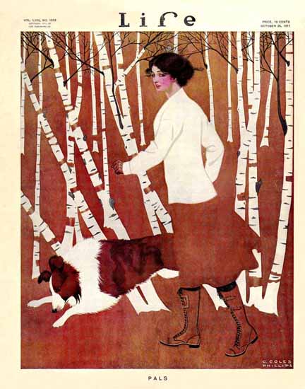 Coles Phillips Life Magazine Pals 1911-10-26 Copyright | LIFE 1891-1936 Coles Phillips Life Magazine Pals 1911-10-26 Copyright | Life Magazine Graphic Art Covers 1891-1936
