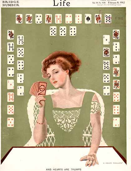 Coles Phillips Life Magazine Trumps 1912-02-08 Copyright Sex Appeal | Sex Appeal Vintage Ads and Covers 1891-1970