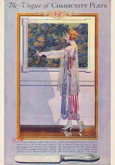 Coles Phillips Oneida Community Plate 1917 C | 200 Coles Phillips Magazine Covers and Ads 1908-1927