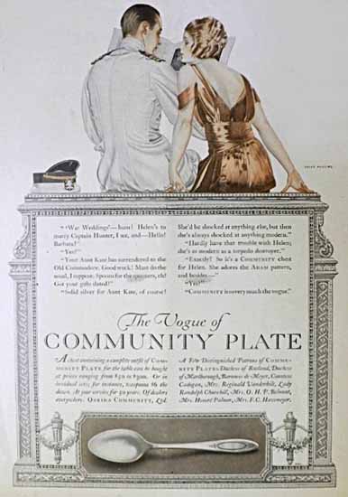 Coles Phillips Oneida Community Plate Naval Officer 1917 Sex Appeal | Sex Appeal Vintage Ads and Covers 1891-1970