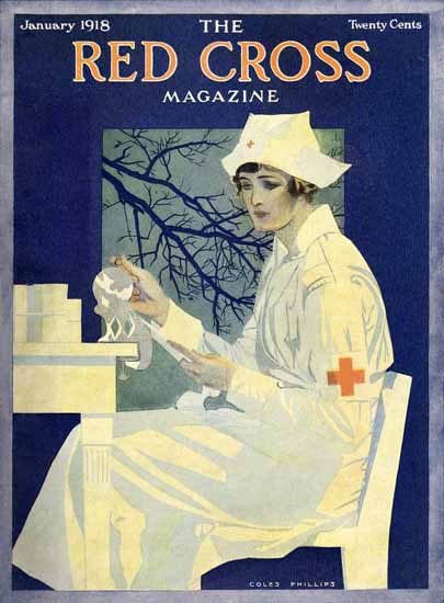 Coles Phillips Red Cross Magazine January 1918 Sex Appeal | Sex Appeal Vintage Ads and Covers 1891-1970