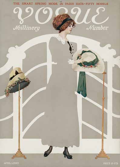 Coles Phillips Vogue Cover 1910-04-01 Copyright C | 200 Coles Phillips Magazine Covers and Ads 1908-1927