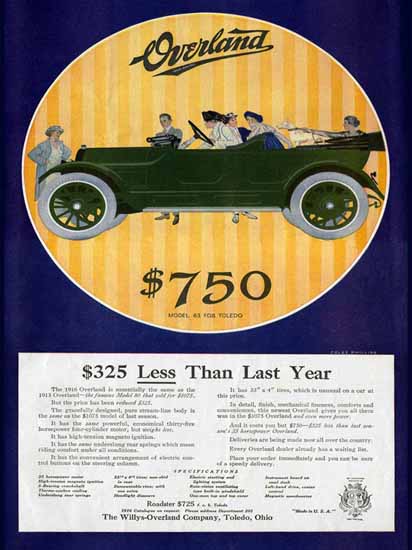 Coles Phillips Willys Overland Model 83 Roadstert 1916 C | 200 Coles Phillips Magazine Covers and Ads 1908-1927