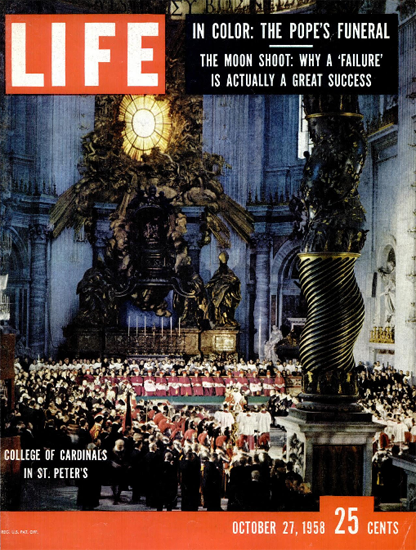 College of Cardinals in St Peters 27 Oct 1958 Copyright Life Magazine | Life Magazine Color Photo Covers 1937-1970