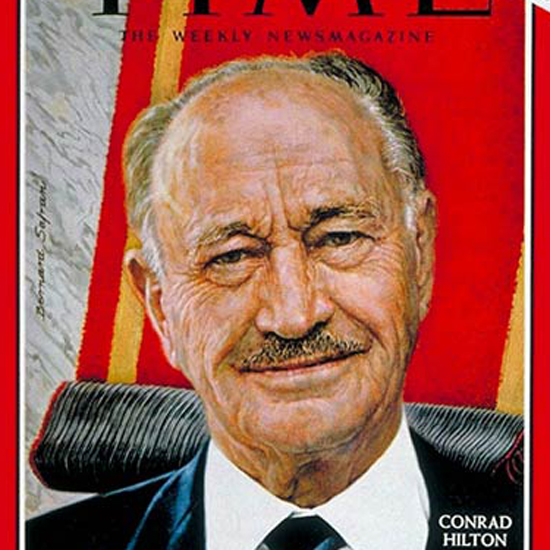 Conrad N Hilton Time Magazine 1963-07 by Bernard Safran crop | Best of 1960s Ad and Cover Art